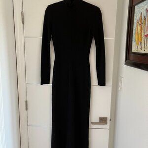 Anne Klein Black Turtleneck Wool Dress